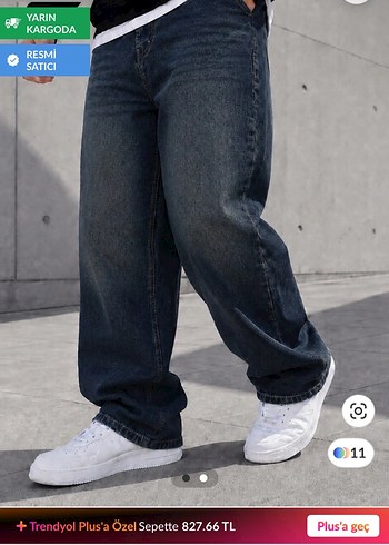 Diğer Koyu Mavi Rahat Kesim Denim Jean