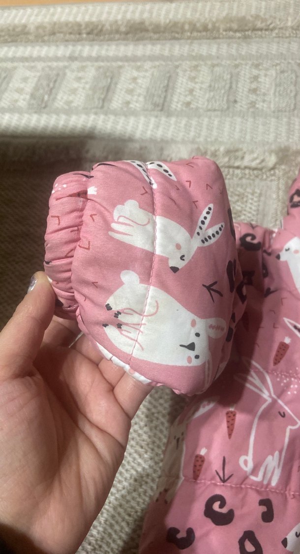 Pembe Desenli Bebek Kız Tulumu - Görsel 3