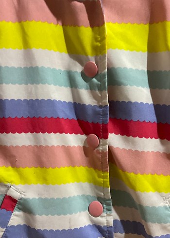 Renkli Kapüşonlu Kız Yağmurluk - Görsel 3