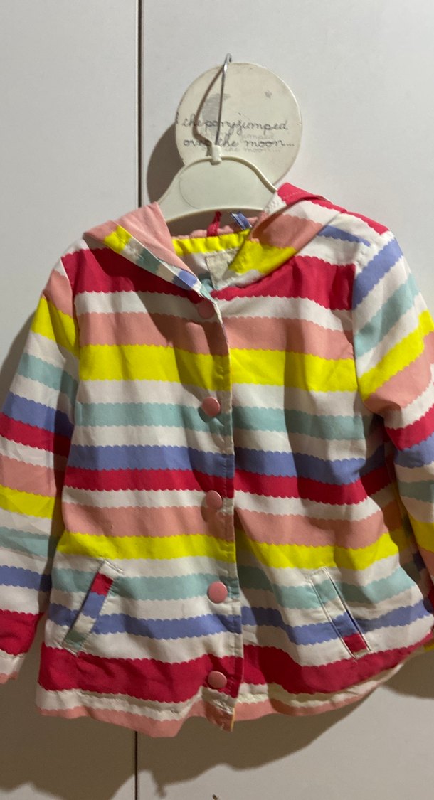 Renkli Kapüşonlu Kız Yağmurluk - Görsel 2