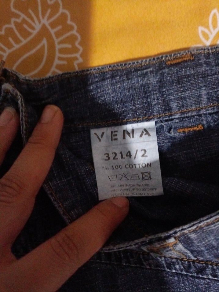 Gri Mavi Kot Midi Etek - Görsel 3