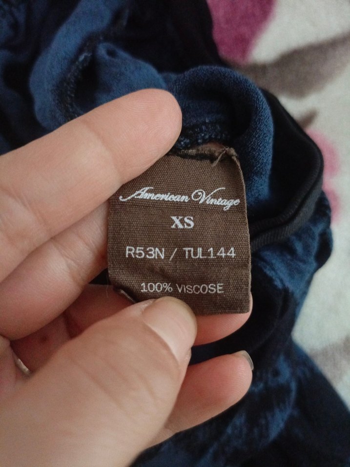 Kadın Mavi Bağlama Desenli Salaş Pantolon - Görsel 5