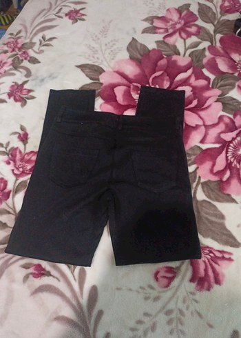 Kadın Siyah Baskılı Dar Kesim Kumaş Pantolon - Görsel 3