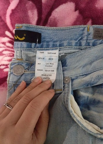 Mavi Rahat Kesim Kot Pantolon - Görsel 2