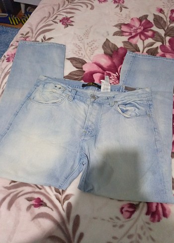 Mavi Rahat Kesim Kot Pantolon - Görsel 3