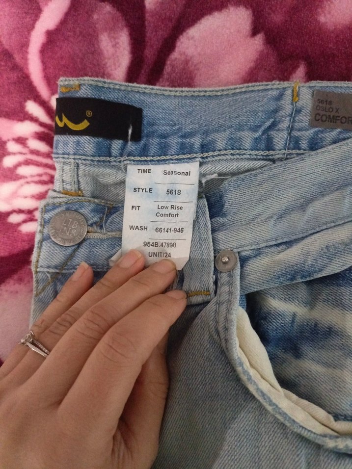 Mavi Rahat Kesim Kot Pantolon - Görsel 2