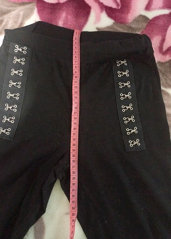 Kız Çocuk Siyah Elastik Bel Baskılı tayt - Görsel 5