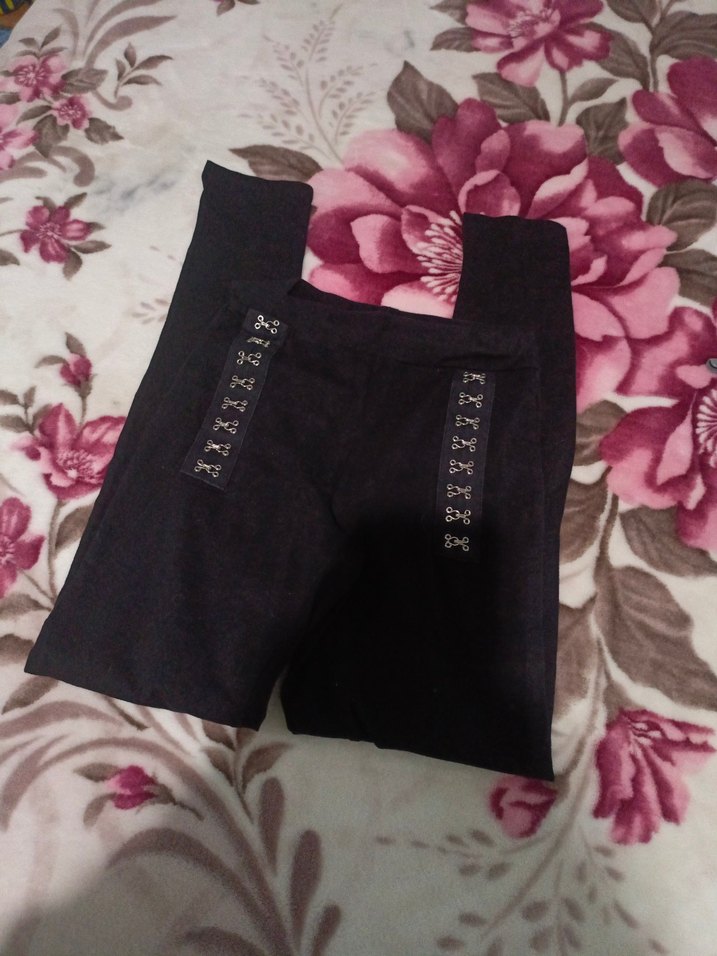 Kız Çocuk Siyah Elastik Bel Baskılı tayt - Görsel 2