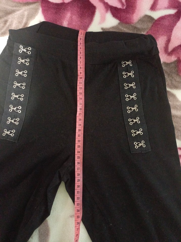 Kız Çocuk Siyah Elastik Bel Baskılı tayt - Görsel 5