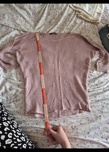 Pembe Örgü Kadın Kazak - Görsel 3