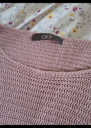 Pembe Örgü Kadın Kazak - Görsel 2