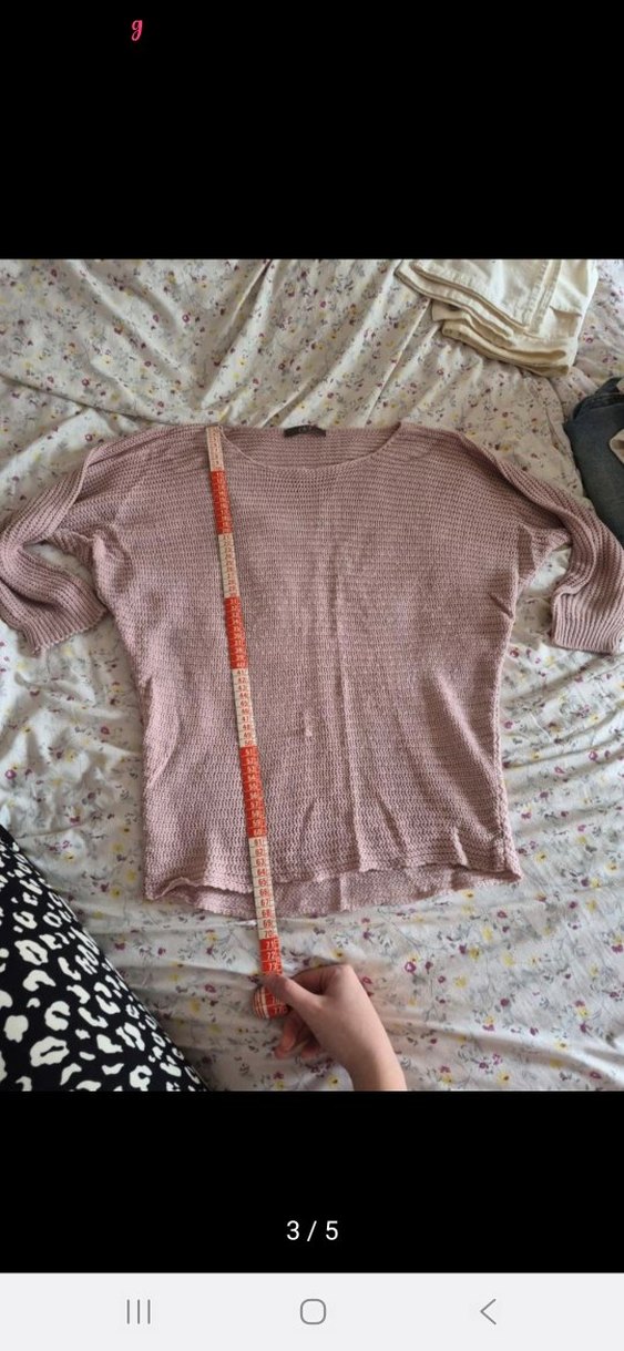 Pembe Örgü Kadın Kazak - Görsel 3