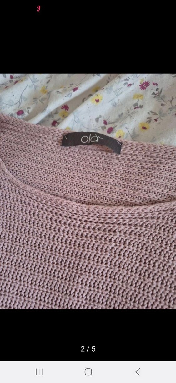 Pembe Örgü Kadın Kazak - Görsel 2