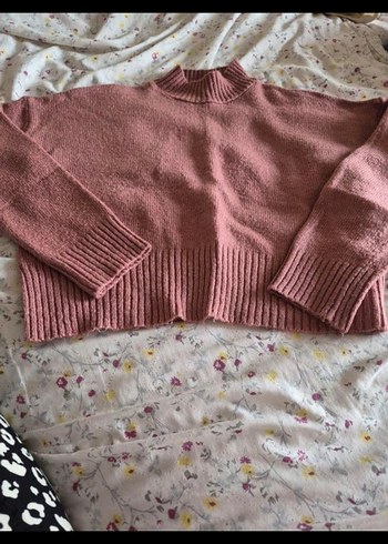 Koton Pembe Yüksek Yaka Örgü Kadın Kazak - Görsel 3