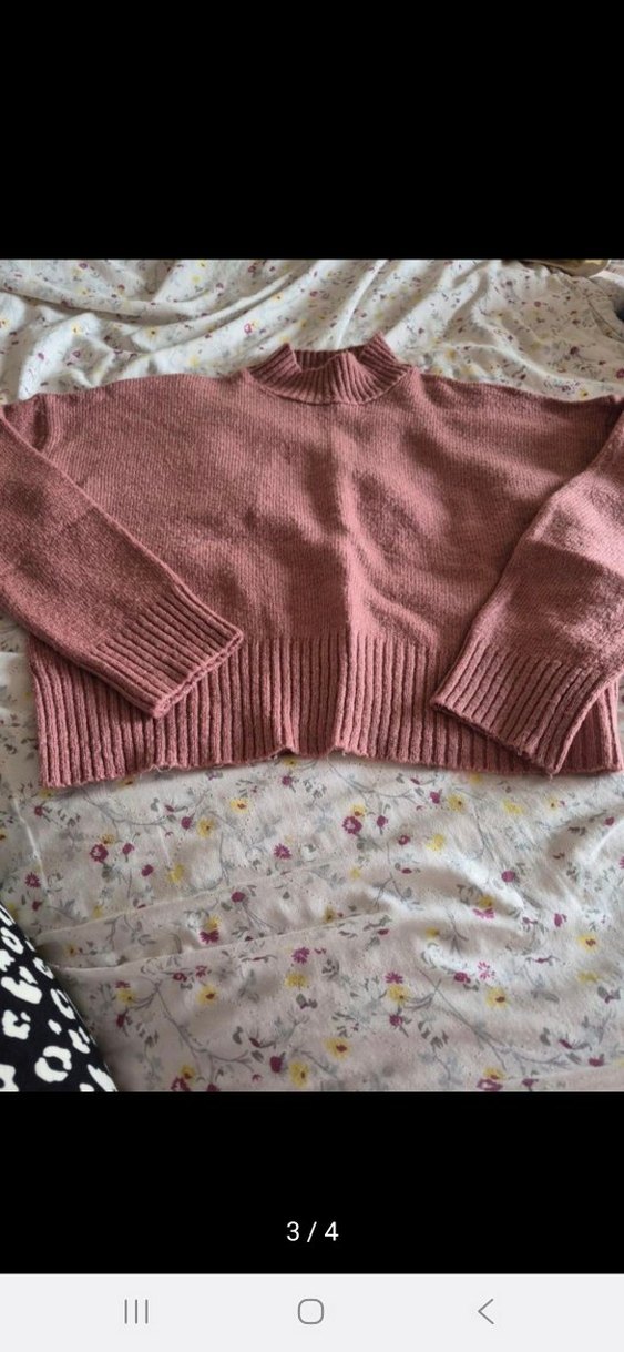 Koton Pembe Yüksek Yaka Örgü Kadın Kazak - Görsel 3