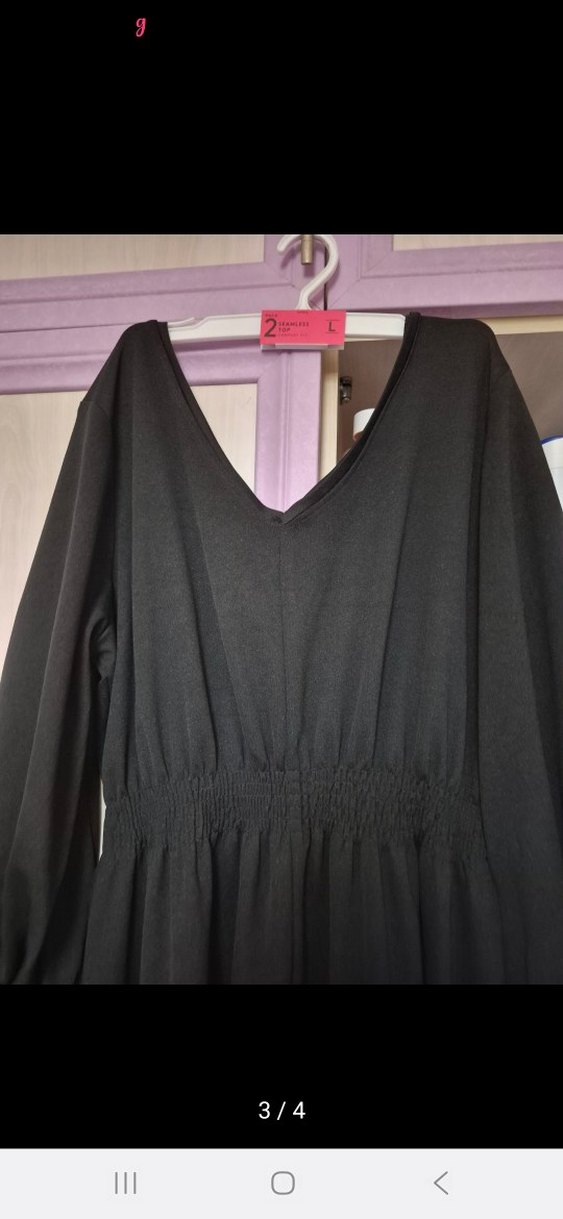 Uzun Siyah V Yaka Gotik Elbise - Görsel 3