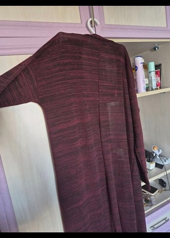 Bordo Uzun Salaş Hırka - Görsel 4