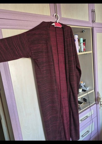 Bordo Uzun Salaş Hırka - Görsel 3