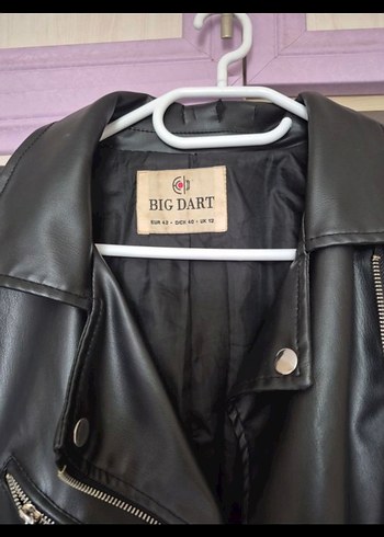 Kadın Siyah Deri Biker Ceket - Görsel 2