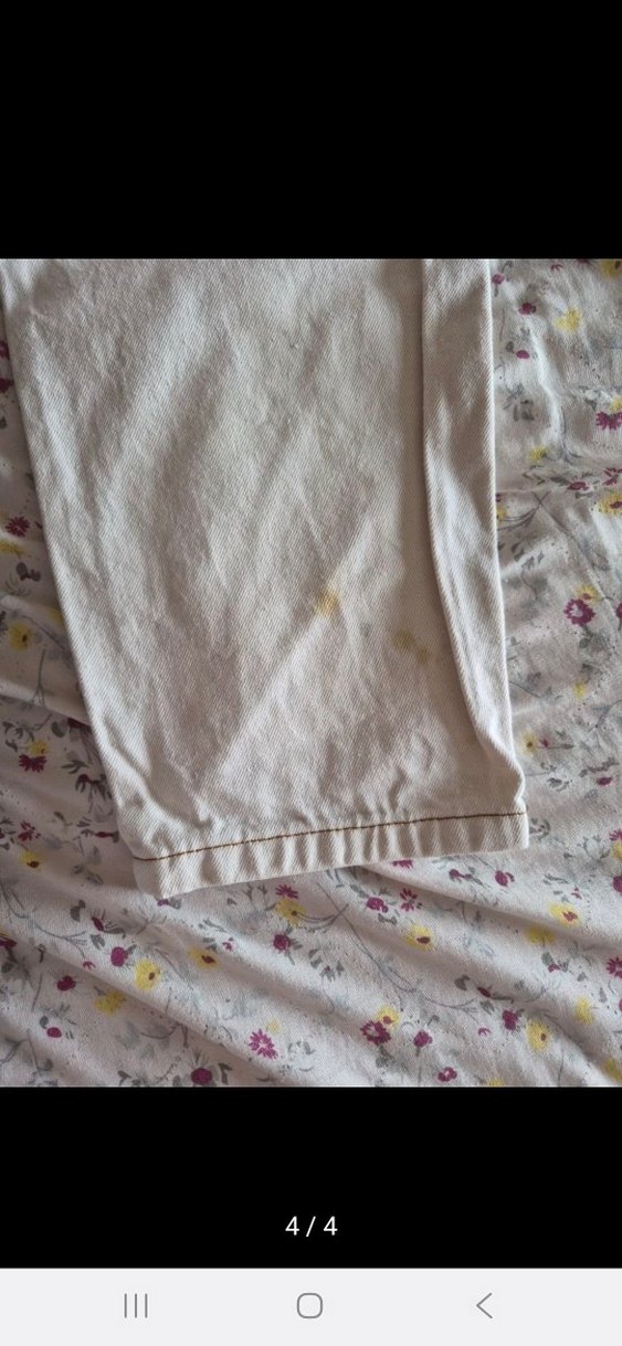 Krem Keten Bol Kesim Kadın Mom Jean - Görsel 4