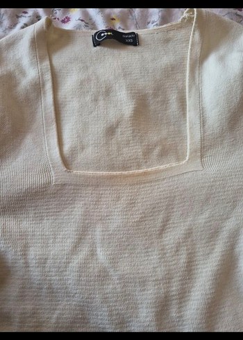 Defacto Krem Rengi Triko Uzun Kollu Bohem Bluz - Görsel 3