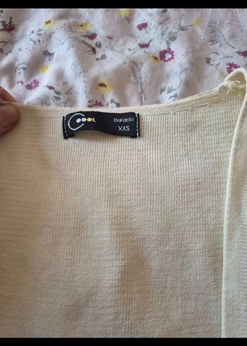 Defacto Krem Rengi Triko Uzun Kollu Bohem Bluz - Görsel 2