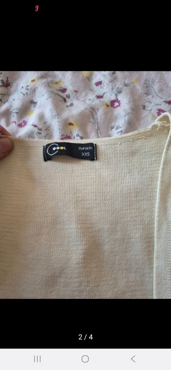 Defacto Krem Rengi Triko Uzun Kollu Bohem Bluz - Görsel 2