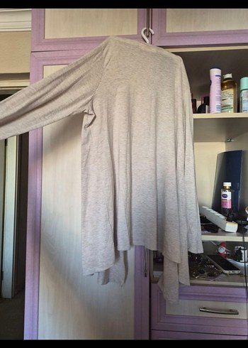 Krem Midi Uzun Kollu Salaş Hırka - Görsel 2