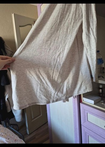 Krem Midi Uzun Kollu Salaş Hırka - Görsel 3