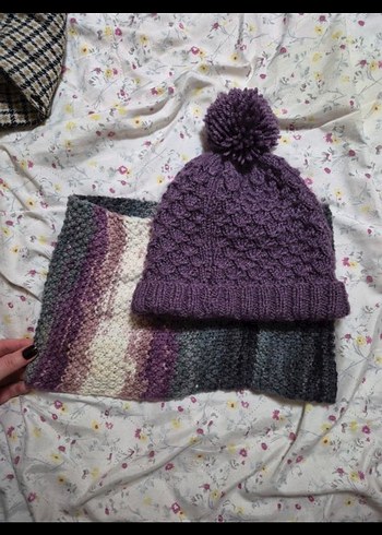 Gri Örgü Bohem Kadın Boyunluk - Görsel 7