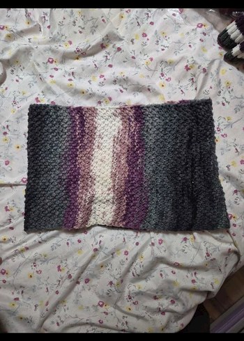 Gri Örgü Bohem Kadın Boyunluk - Görsel 2