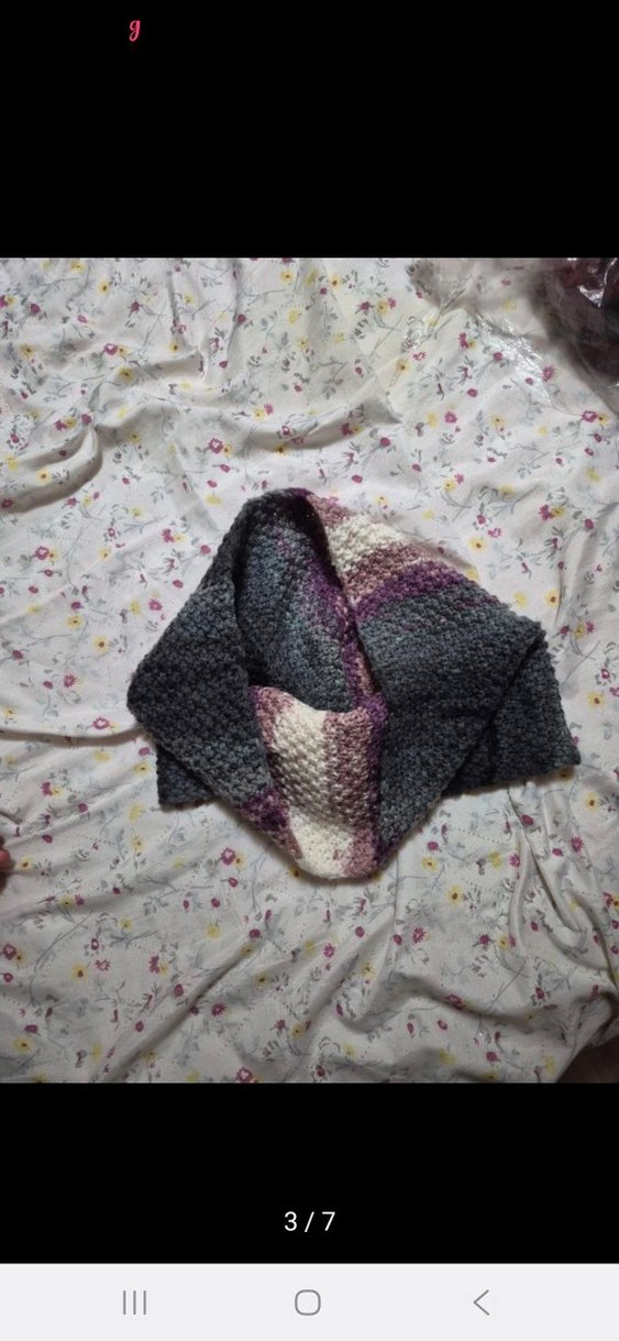 Gri Örgü Bohem Kadın Boyunluk - Görsel 3