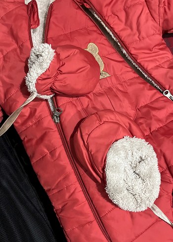 Kürklü Bebek Astronot Tulum Mont - Görsel 3