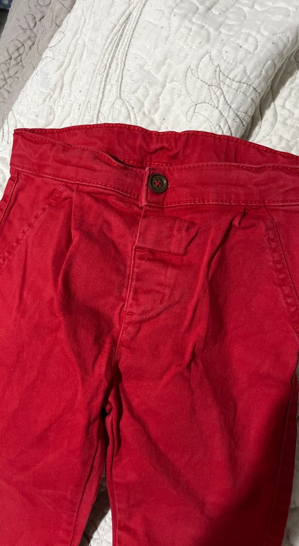 Erkek Çocuk Kırmızı Pamuklu Pantolon - Görsel 2