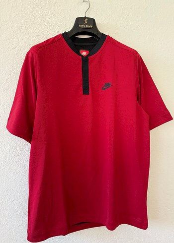 Nike Sifir Nike Kirmizi Siyah Detayli Polo Tisort