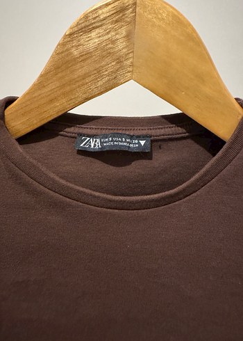 Kahverengi Uzun Kollu Kadın Crop Top - Görsel 3