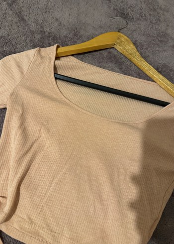 Pastel pemle Uzun Kollu Crop Top - Görsel 2