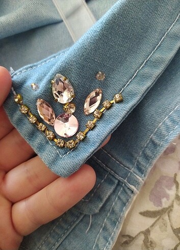 Kız çocuk kot yelek  - Görsel 2