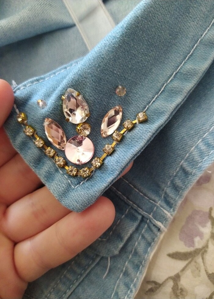 Kız çocuk kot yelek  - Görsel 2