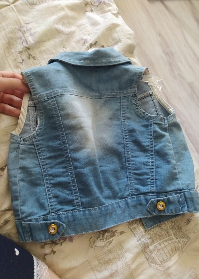 Kız çocuk kot yelek  - Görsel 3