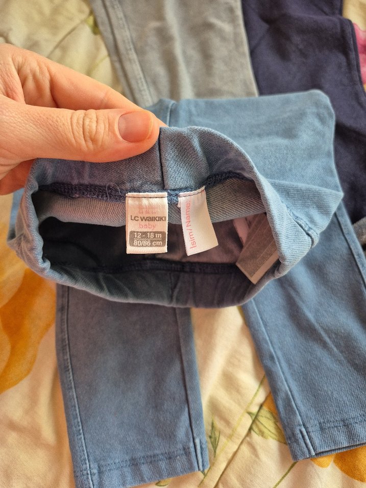 Kız Çocuk Gri Esnek Kot Tayt - Görsel 3