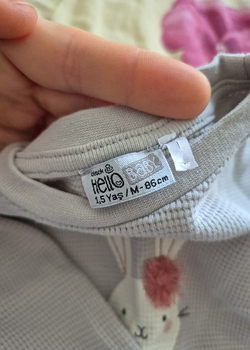 Pembe Triko Bebek Kız Takımı Uzun Kollu - Görsel 6