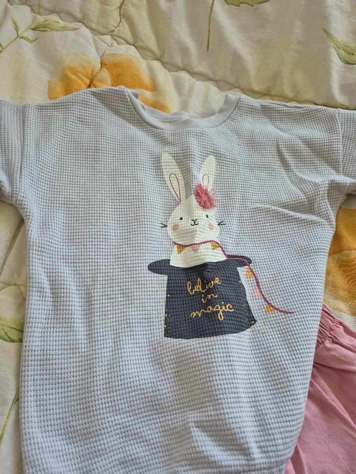 Pembe Triko Bebek Kız Takımı Uzun Kollu - Görsel 4