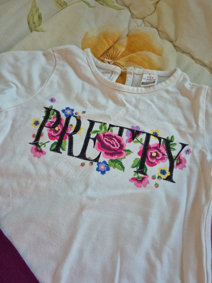 Renkli Baskılı Uzun Kollu Bebek Kız Takımı - Görsel 2