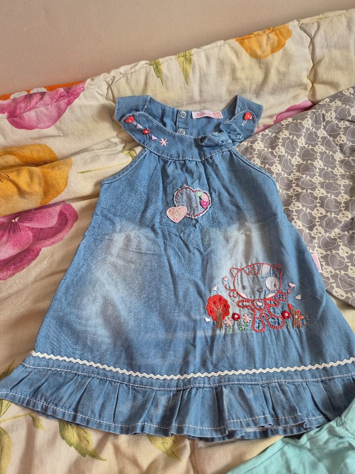 Kız Çocuk Çok Renkli Nakışlı Bohem Elbise - Görsel 2