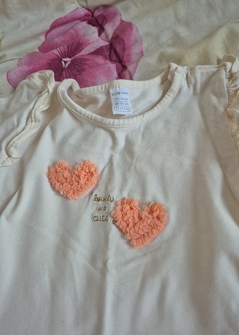 Pembe Nakışlı Kız Çocuk Tül Etekli Takım - Görsel 2