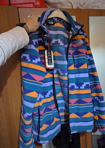 Renkli Baskılı Fermuarlı kadın Polar - Görsel 3