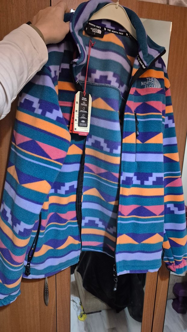 Renkli Baskılı Fermuarlı kadın Polar - Görsel 2