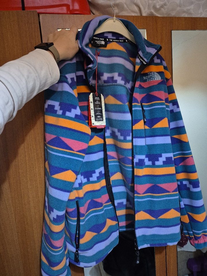 Renkli Baskılı Fermuarlı kadın Polar - Görsel 3