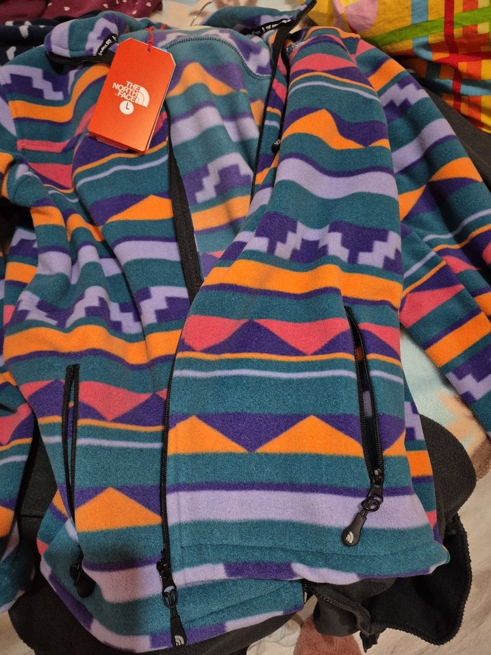 Renkli Baskılı Fermuarlı kadın Polar - Görsel 5